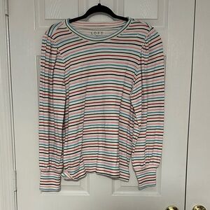 LOFT Long-sleeved striped top, Size Large/L, NWT
